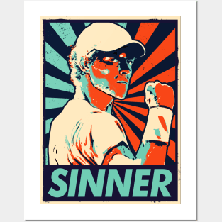 Jannik Sinner Retro Posters and Art